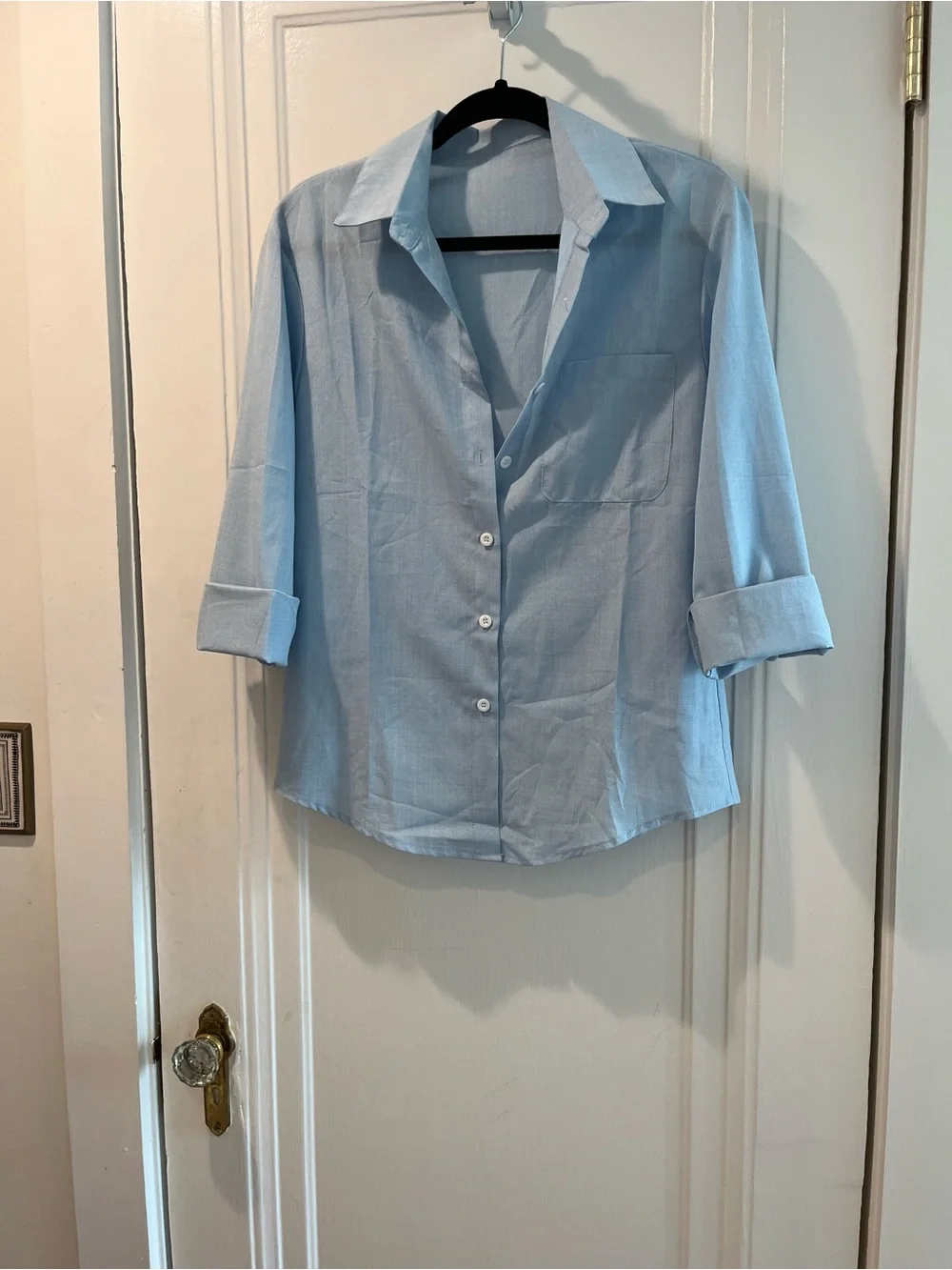 Light Blue Button-Down Shirt - Casual Oversized - Picture 6 of 6